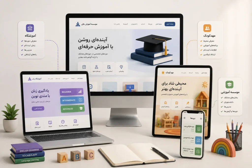 طراحی سایت آموزشگاه