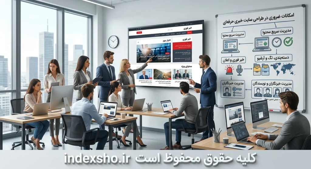 امکانات در طراحی سایت خبری