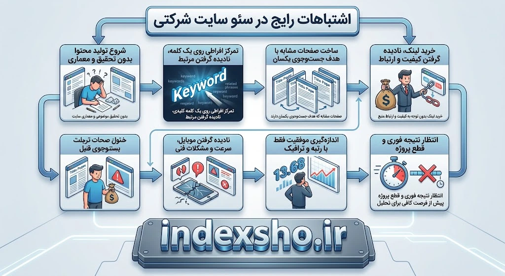 اشتباهات رایج در سئو سایت شرکتی