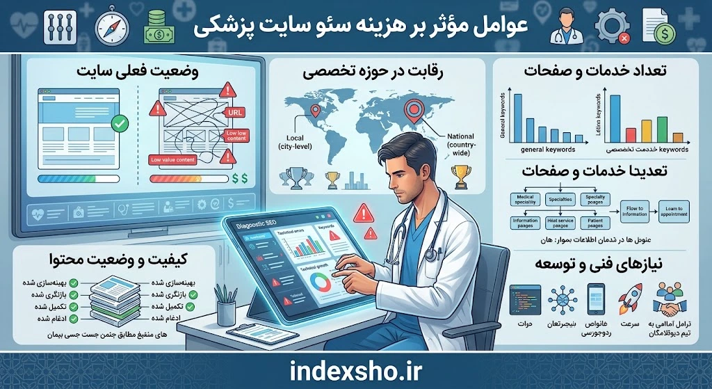 عوامل مؤثر بر هزینه سئو سایت پزشکی